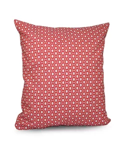 E By Design 16 Inch Coral Decorative Geometric Throw Pillow