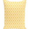 E By Design 16 Inch Yellow Decorative Diamond Print Throw Pillow