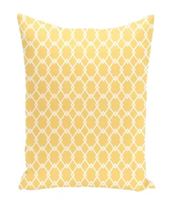 E By Design 16 Inch Yellow Decorative Diamond Print Throw Pillow