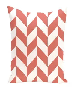 E By Design 16 Inch Coral Decorative Chevron Throw Pillow