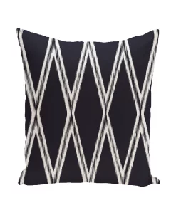 E By Design 16 Inch Blue Decorative Diamond Print Throw Pillow