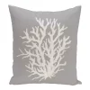 E By Design 16 Inch Gray Decorative Floral Throw Pillow