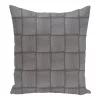 E By Design 16 Inch Gray Decorative Squares Throw Pillow