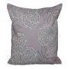 E By Design 16 Inch Light Purple And Gray Decorative Floral Throw Pillow