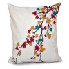 E By Design 16 Inch Teal Decorative Floral Throw Pillow