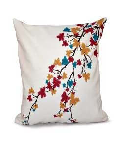 E By Design 16 Inch Teal Decorative Floral Throw Pillow
