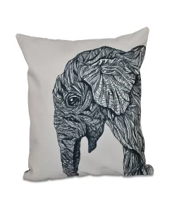 E By Design 16 Inch Black Decorative Safari Throw Pillow