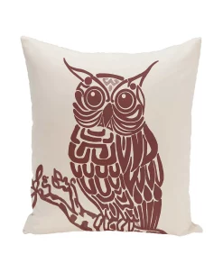 E By Design 16 Inch Off White And Rust Decorative Safari Throw Pillow