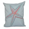 E By Design 16 Inch Coral Decorative Coastal Throw Pillow