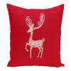 E By Design 16 Inch Red Decorative Christmas Throw Pillow