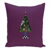 E By Design 16 Inch Purple Decorative Christmas Throw Pillow