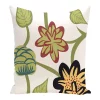 E By Design Tropical Floral 16 Inch Blue Decorative Floral Throw Pillow