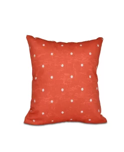 E By Design Orothy Dot 16 Inch Orange Decorative Polka Dot Throw Pillow