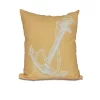 E By Design Anchored 16 Inch Yellow Decorative Nautical Throw Pillow