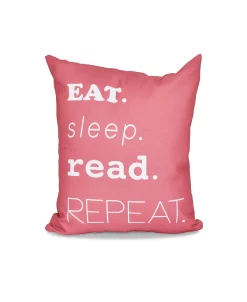 E By Design My Mantra 16 Inch Coral Decorative Word Print Throw Pillow