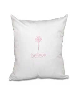 E By Design Make A Wish 16 Inch Pink Decorative Word Print Throw Pillow