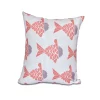 E By Design Fish Tales 16 Inch Coral And Light Purple Decorative Coastal Throw Pillow