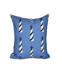 E By Design Beacon 16 Inch Blue Decorative Nautical Throw Pillow