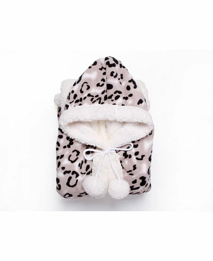Chic Home Leopard 51x71 Hooded Snuggle 1 Chic Home Leopard 51x71 Hooded Snuggle