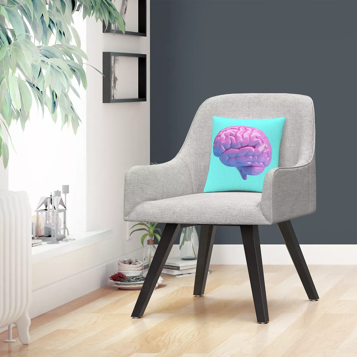 Baldwin ABC Modern 3D Pink Brain Decorative Pillow, 16 X 16 3 Baldwin ABC Modern 3D Pink Brain Decorative Pillow, 16 X 16 - Image 3