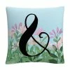 Baldwin ABC Pink Floral Garden Letter Illustration Ampersand Decorative Pillow, 16 X 16