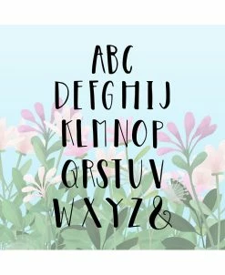 Baldwin ABC Pink Floral Garden Letter Illustration Ampersand Decorative Pillow, 16 X 16 -Chic Home Shop 10972413 fpx