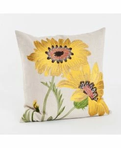 Saro Lifestyle Tournesol Embroidered Decorative Pillow, 18 X 18
