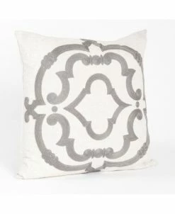 Saro Lifestyle Rue Serrett Embroidered Decorative Pillow, 17 X 17
