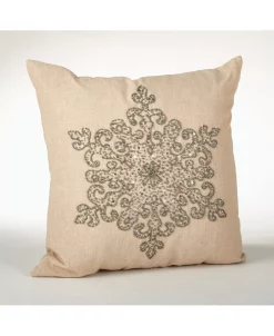 Saro Lifestyle Nowflake Beaded Decorative Pillow, 18 X 18 -Chic Home Shop 14831658 fpx
