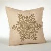 Saro Lifestyle Nowflake Beaded Decorative Pillow, 18 X 18