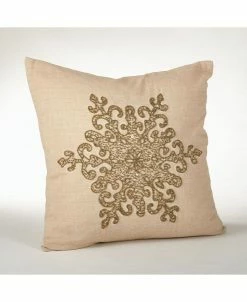 Saro Lifestyle Nowflake Beaded Decorative Pillow, 18 X 18