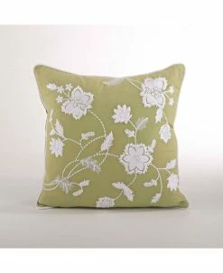 Saro Lifestyle Floral Embroidered Decorative Pillow, 18 X 18