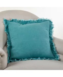 Saro Lifestyle Ruffled Linen Decorative Pillow, 20 X 20 11 Saro Lifestyle Ruffled Linen Decorative Pillow, 20 X 20 -Chic Home Shop 14831781 fpx