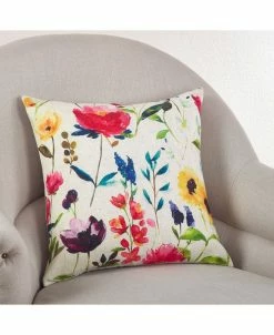 Saro Lifestyle Jardin Du Luxembourg Floral Decorative Pillow, 18 X 18