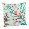 Saro Lifestyle Tropical Flamingo Print Polyester Filled Throw Pillow, 18 X 18
