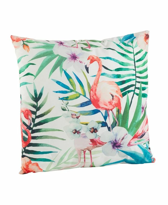 Saro Lifestyle Tropical Flamingo Print Polyester Filled Throw Pillow, 18 X 18 1 Saro Lifestyle Tropical Flamingo Print Polyester Filled Throw Pillow, 18 X 18