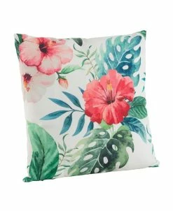 Saro Lifestyle Tropical Floral Printed Decorative Pillow, 18 X 18