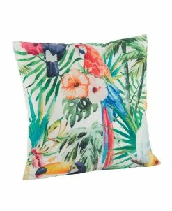 Saro Lifestyle Parrot Printed Decorative Pillow, 18 X 18