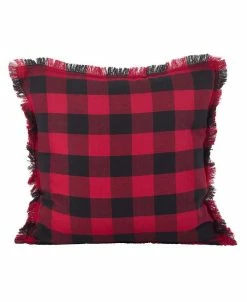 Saro Lifestyle Buffalo Plaid Fringed Decorative Pillow, 20 X 20 -Chic Home Shop 14832064 fpx