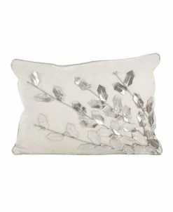 Saro Lifestyle Metallic Poinsettia Branch Decorative Pillow, 12 X 18