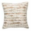 Saro Lifestyle Brushed Metallic Foil Printed Faux Fur Decorative Pillow, 15 X 15
