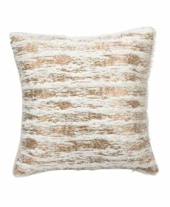 Saro Lifestyle Brushed Metallic Foil Printed Faux Fur Decorative Pillow, 15 X 15