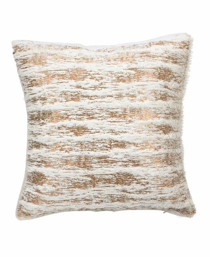 Saro Lifestyle Brushed Metallic Foil Printed Faux Fur Decorative Pillow, 15 X 15 1 Saro Lifestyle Brushed Metallic Foil Printed Faux Fur Decorative Pillow, 15 X 15