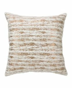 Saro Lifestyle Brushed Metallic Foil Printed Faux Fur Decorative Pillow, 18 X 18