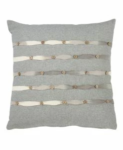 Saro Lifestyle Button Work Throw Pillow, 18 X 18