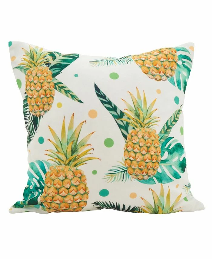 Saro Lifestyle Pineapple Polyester Filled Decorative Pillow, 18 X 18 1 Saro Lifestyle Pineapple Polyester Filled Decorative Pillow, 18 X 18
