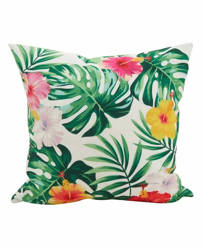 Saro Lifestyle Island Palms Statement Decorative Pillow, 18 X 18 1 Saro Lifestyle Island Palms Statement Decorative Pillow, 18 X 18