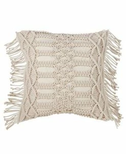 Saro Lifestyle Macrame Decorative Pillow, 18 X 18 -Chic Home Shop 14832371 fpx