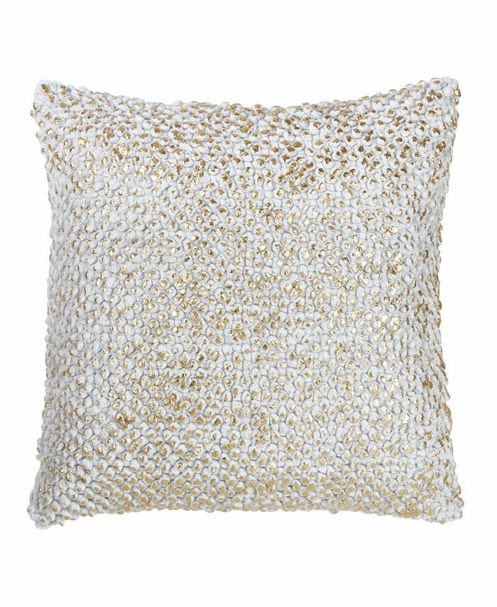 Saro Lifestyle Foil Printed Pom Pom Decorative Pillow, 18 X 18 1 Saro Lifestyle Foil Printed Pom Pom Decorative Pillow, 18 X 18