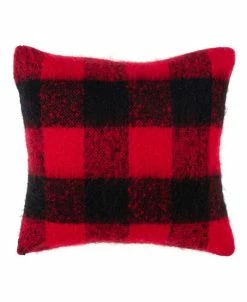 Saro Lifestyle Plaid Faux Mohair Decorative Pillow, 20 X 20